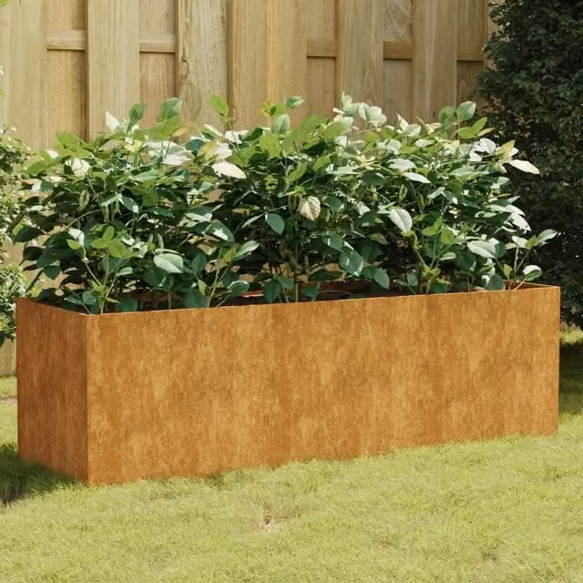 Berkfield Home Garden Brown Corten Steel Raised Bed, W/D/H: 120 x 40 x 40 cm – 1
