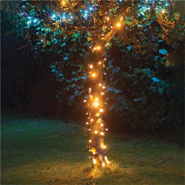 Xmas Haus Connectable LED String Lights with 80 Warm White LEDs, Black Rubber, IP65, 10m