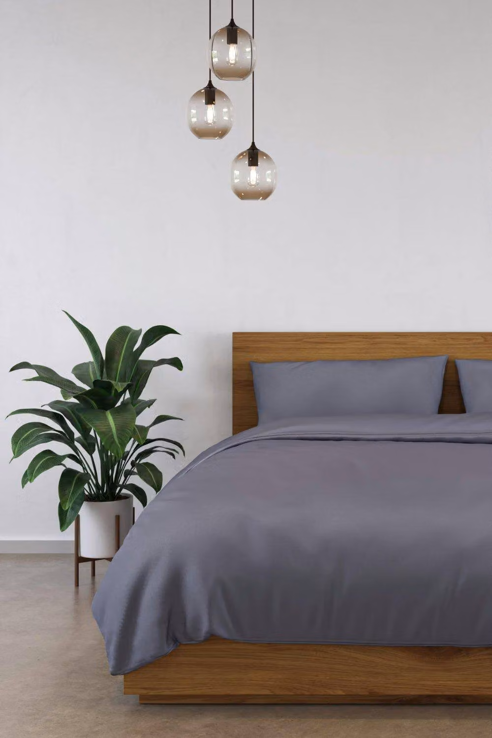 Panda London 100% Bamboo Flat Sheet in Dark Grey, Single, W/D/H: 90 x 200 cm – 2