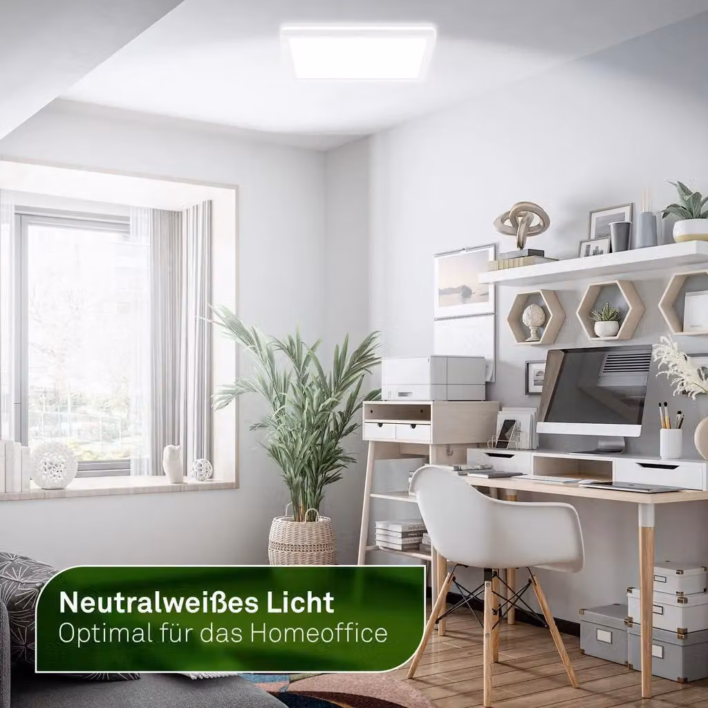 Briloner Modern LED Ceiling Lamp, White, W/D/H: 29 x 29 x 3 cm – 3