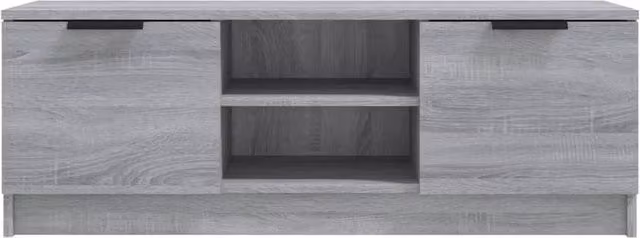 Berkfield Home Modern Grey Sonoma TV Cabinet in Engineered Wood W/D/H: 102 x 35 x 36.5 cm – 1