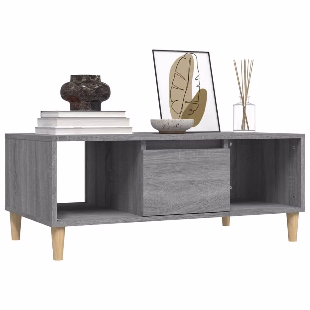 Berkfield Home Grey Sonoma Coffee Table in Engineered Wood W/D/H: 90 x 50 x 36.5 cm – 3