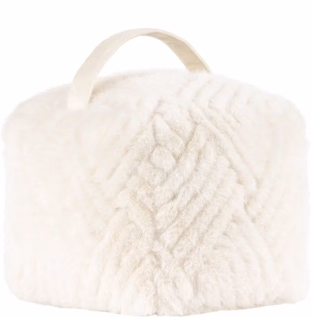 Make it a Home Sonnet Cut Faux Fur Doorstop in White