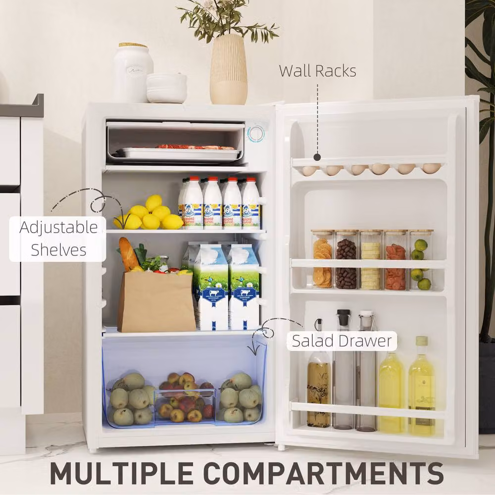 Rolipo Lockable 91L Freestanding Under Counter Fridge, White – 2