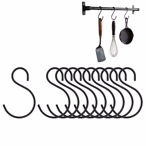 Orsina Sorello Set of 10 Matt Black Iron S Hooks – 1