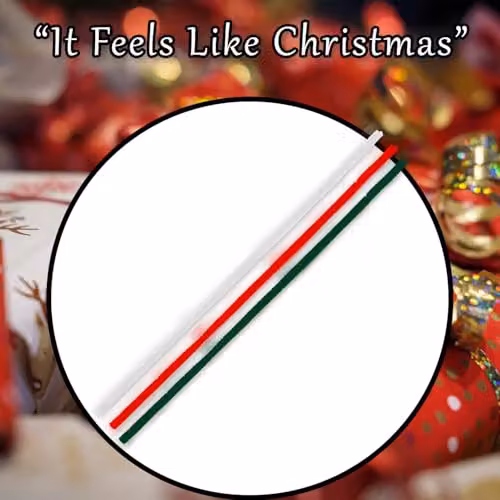 VFM e-Store Chenille Pipe Cleaners Pack of 60 for Christmas Decorations in Red, White and Green – 5