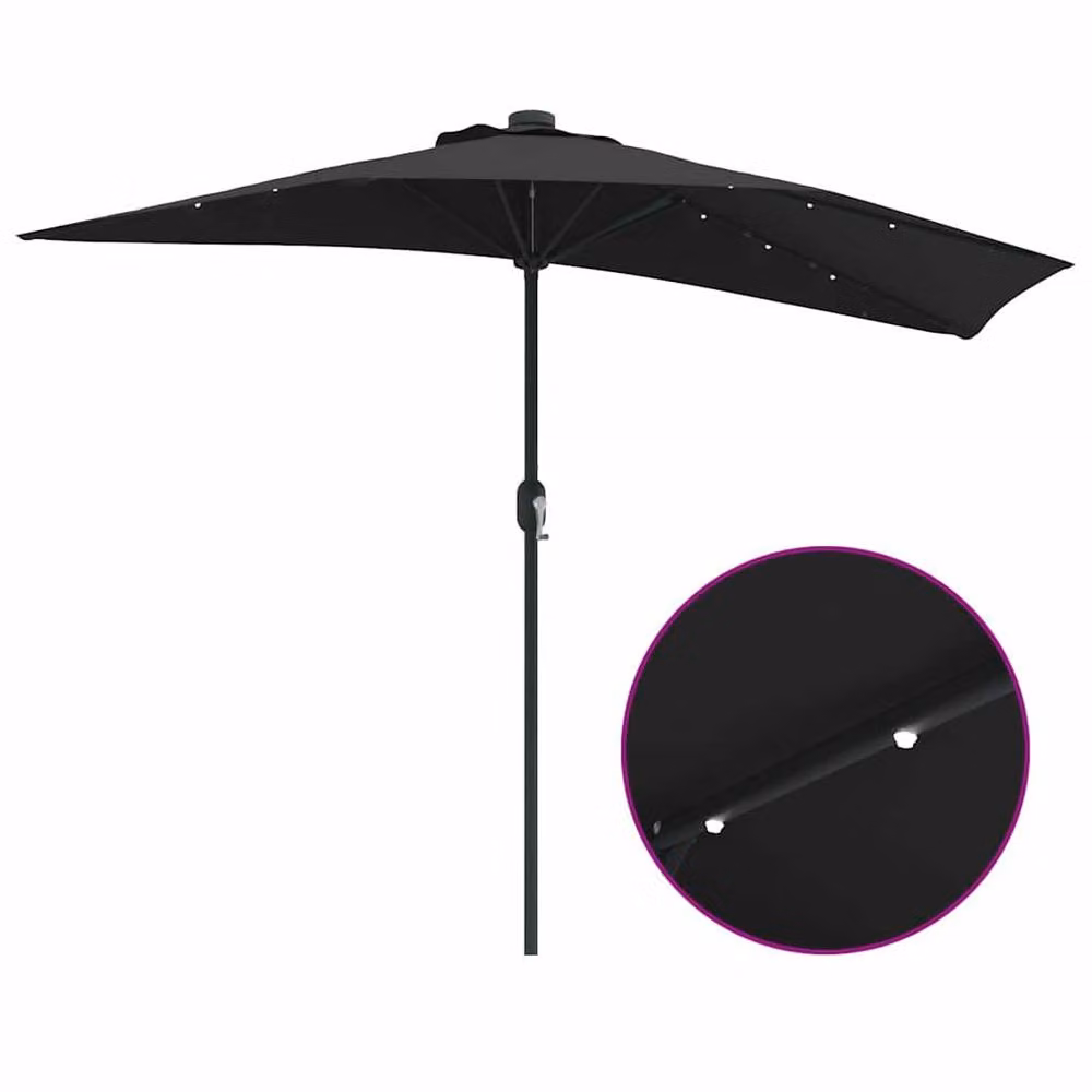 Berkfield Home Modern Garden Parasol in Black, 280 cm Diameter – 5