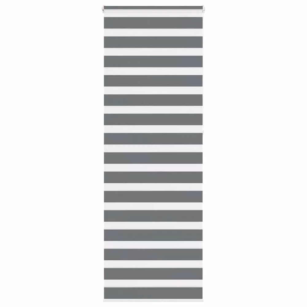 Berkfield Home Zebra Day and Night Blind in Grey Polyester, W: 75 cm, H: 230 cm – 2