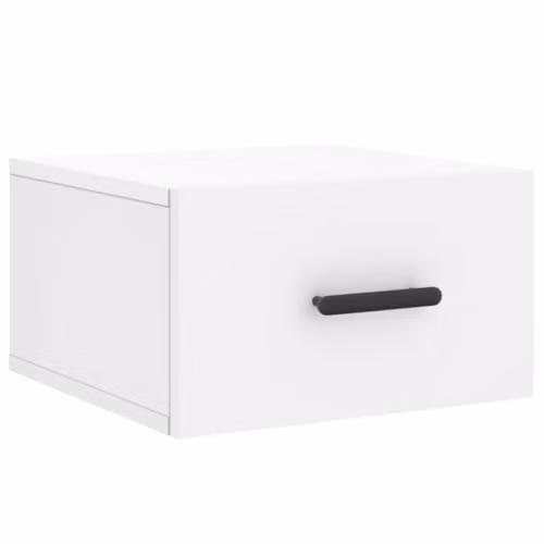 vidaXL Wall-mounted Bedside Cabinet in White, W/D/H: 35 x 35 x 20 cm