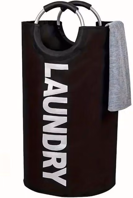 Dyzi Extra Large Collapsible Laundry Hamper with Handles, Black