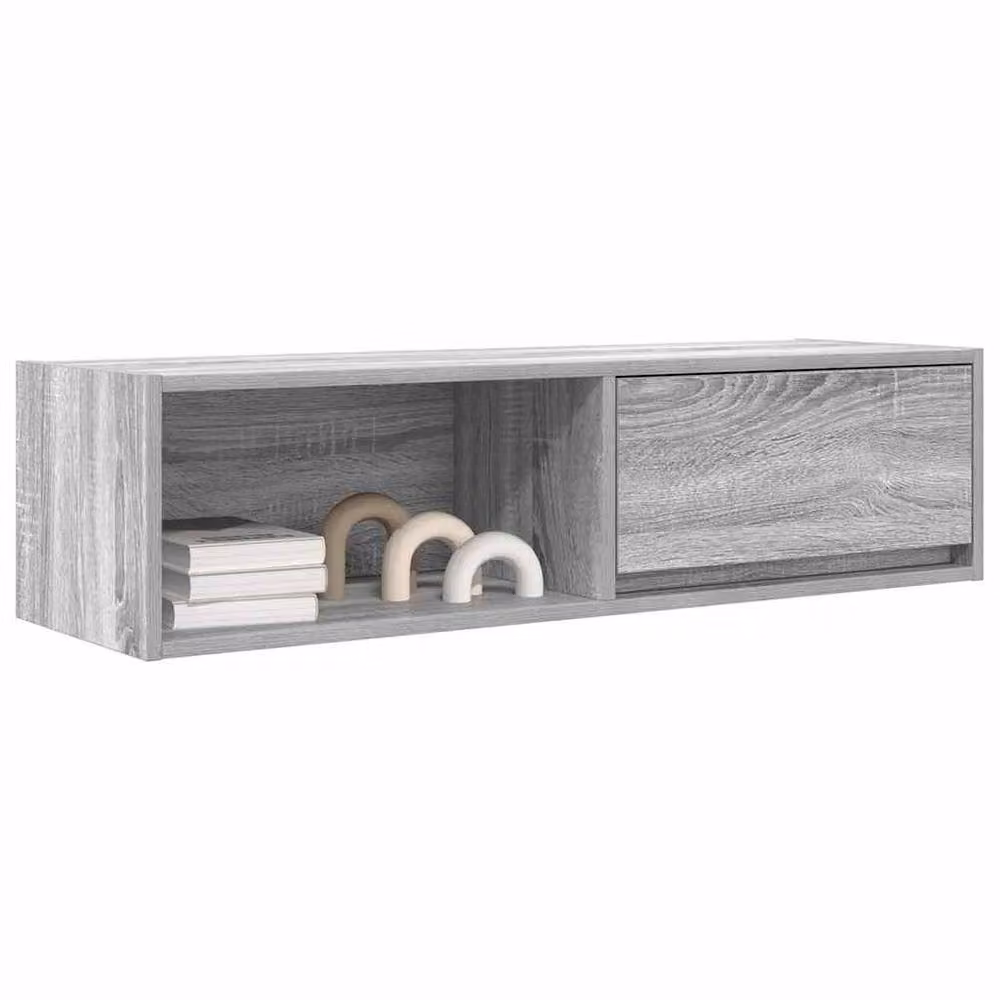 Berkfield Home Grey Sonoma TV Cabinet in Engineered Wood W/D/H: 100 x 31 x 25.5 cm – 3