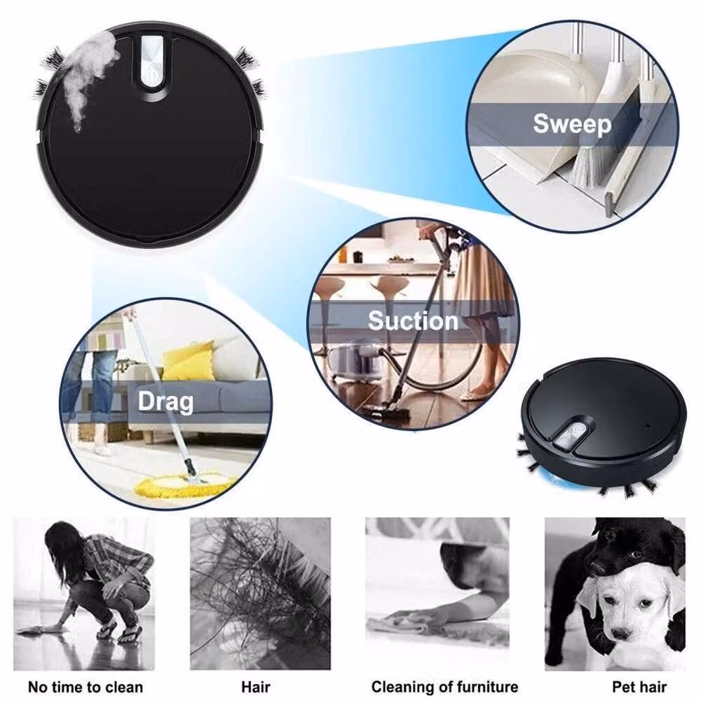 FLAVORA 5 in 1 Hybrid Robot Vacuum and Mop, 1800Pa Suction, Black, W x D: 100 x 100 cm – 3