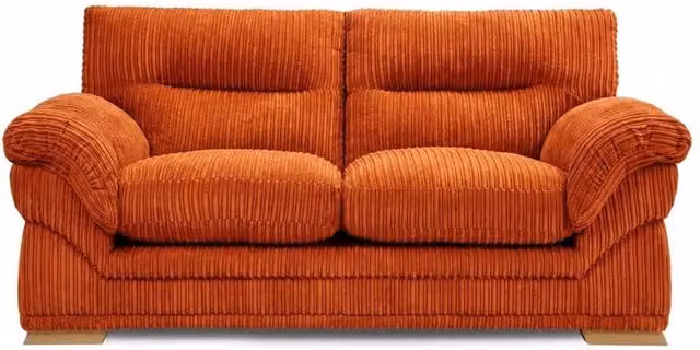 SOFASELECTION UK Amalfi Claude 2 Seater Modern Plush Fabric Sofa in Orange