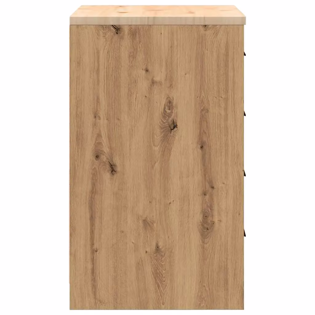 Berkfield Home Artisan Oak Garage Storage Cabinet in Brown, Solid Wood Pine, W/D/H: 60 x 51 x 85 cm – 3