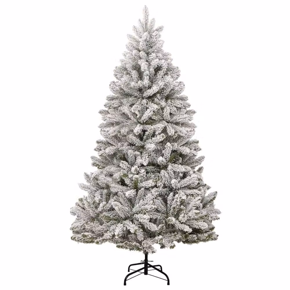 Berkfield Home Artificial Christmas Tree in Green and White, Height: 210 cm – 3