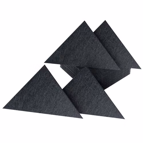 Gr8 Home Set of 24 Black Triangle Self Adhesive Acoustic Wall Panels made from Polyester Fibre – 2