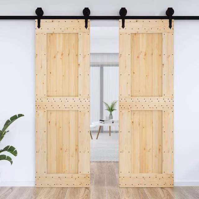 Berkfield Narvik Rustic Solid Pine Door in Beige, W: 70 cm, H: 210 cm