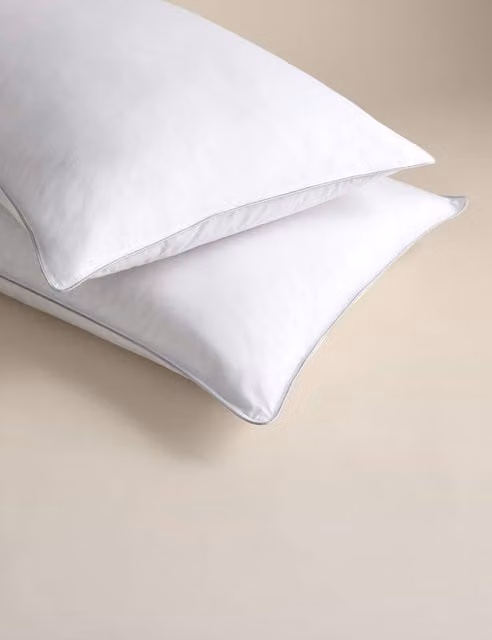 M&S 2 Pack White Down and Feather Mix Medium Pillows