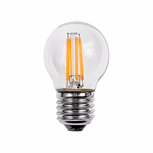 Status 4.5W Filament LED Globe Bulb, Warm White, Clear, E27 Base, 470 Lumens