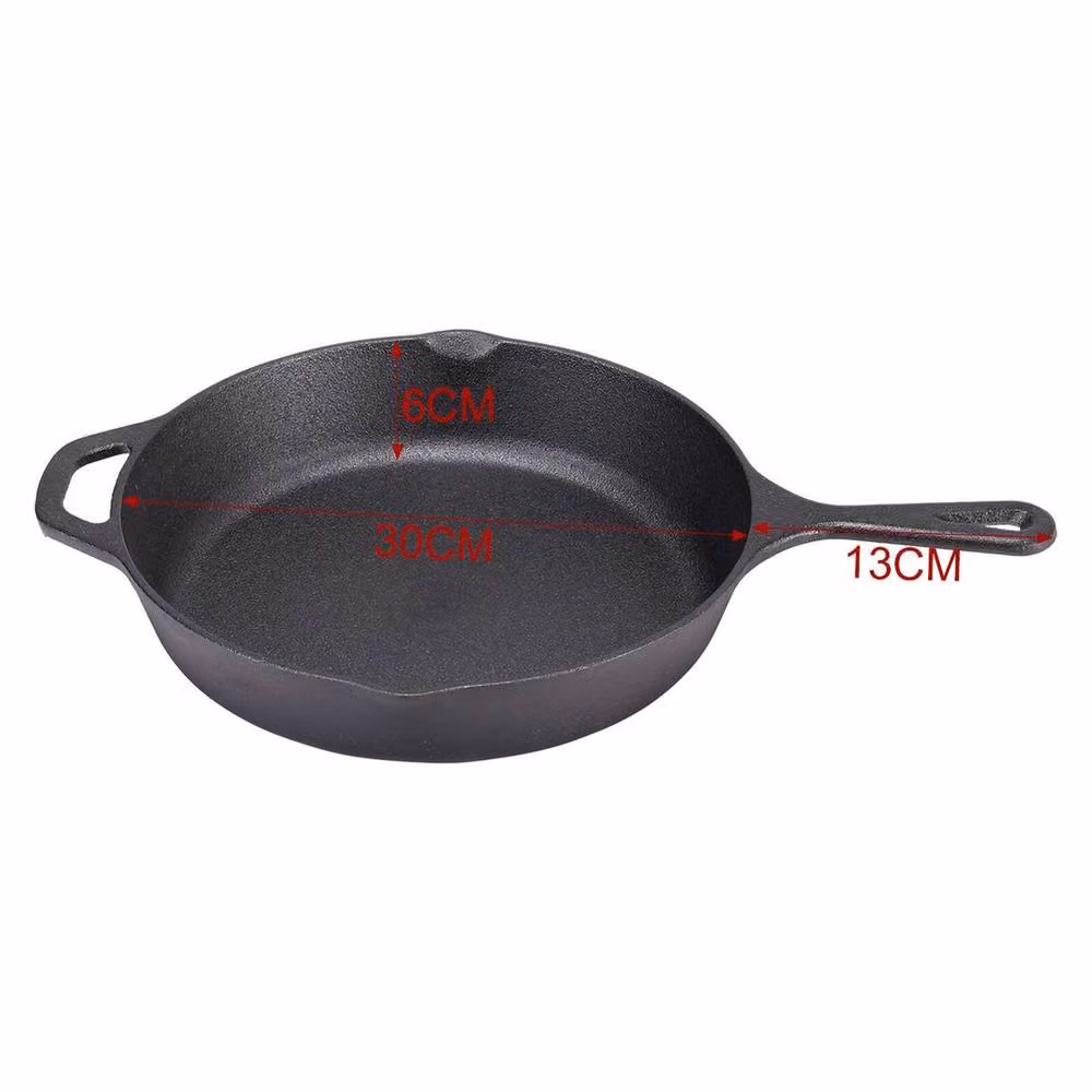 NESTLUNE Black Enamelled Cast Iron Non Stick Grill Pan with Pouring Spout, Diameter: 30 cm – 2