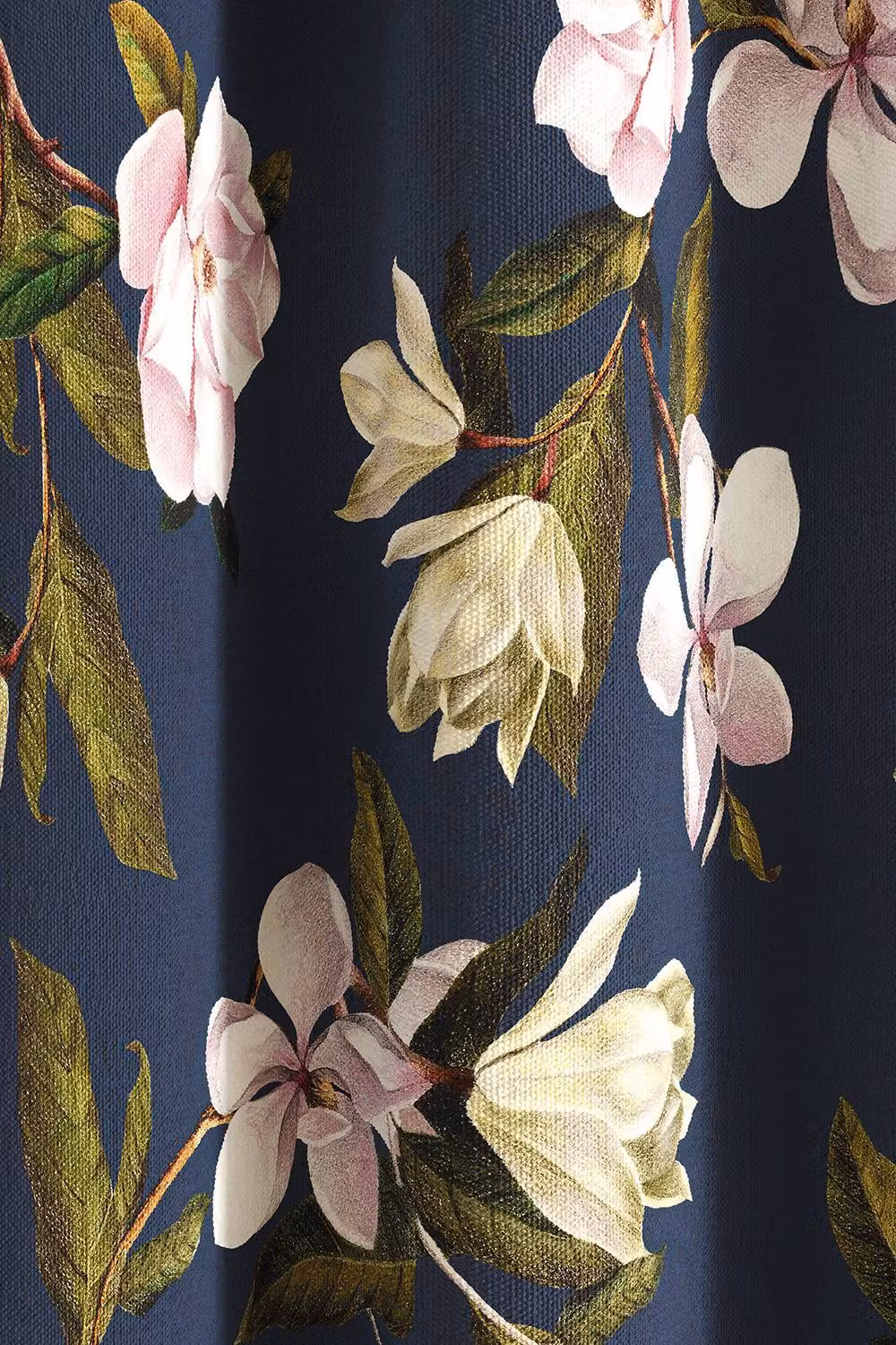 Ted Baker Opal Floral Cotton Lined Eyelet Curtains in Blue and Silver, Width: 167.64 cm, Drop: 182.88 cm – 5