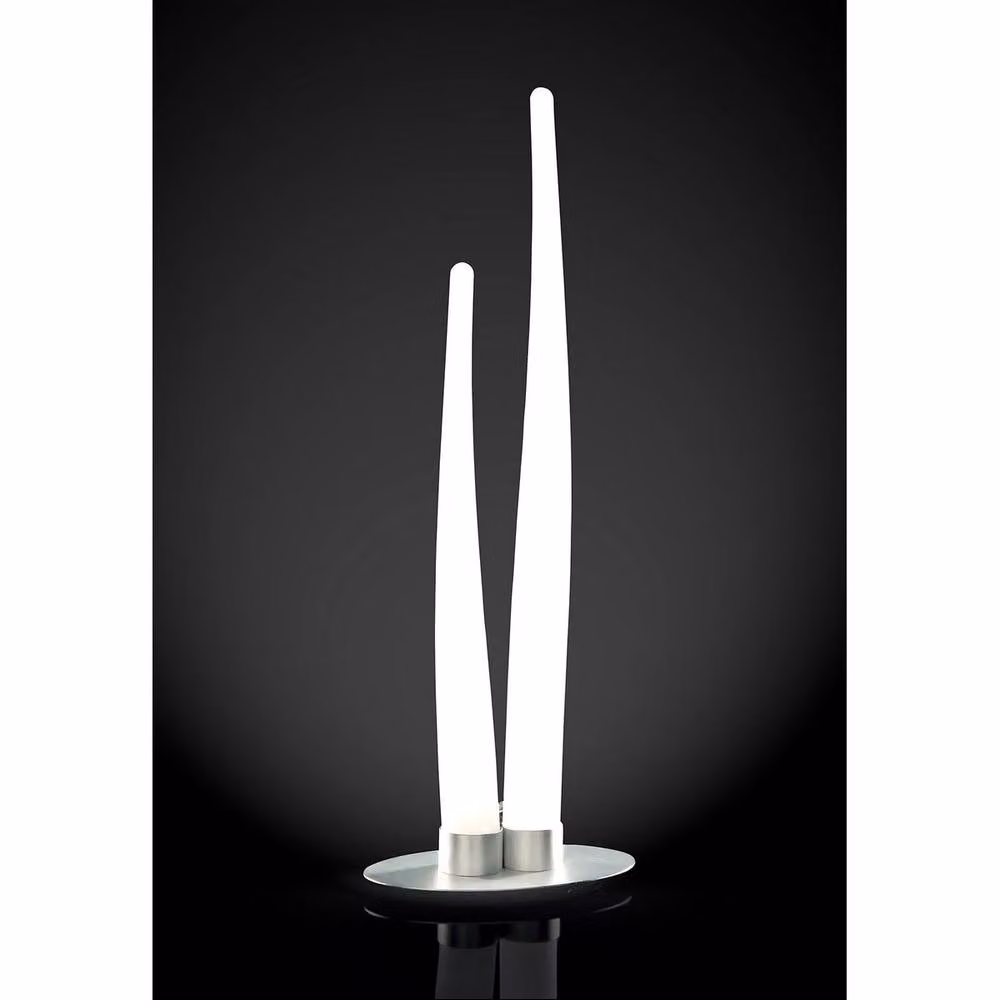 Mantra Estalacta Modern Table Lamp with 2 Lights in Silver and Opal White – 4