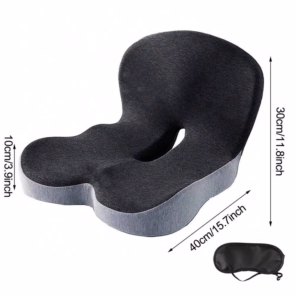 Ventryn Contoured Memory Foam Seat and Back Support Cushion in Black – 2