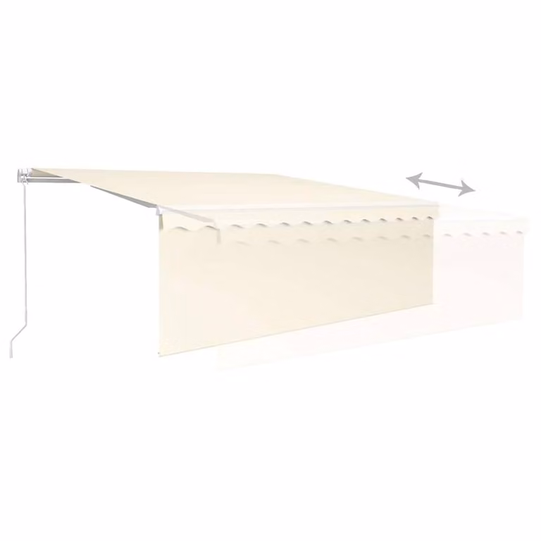 Berkfield Home Manual Retractable Awning with Blind and LED, Beige, W: 400 cm, D: 300 cm, H: 120 cm