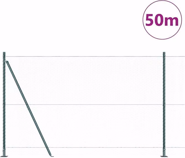 Berkfield Home Green Steel Hexagon Fence, H: 150 cm x W: 50 m – 1