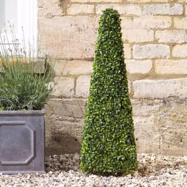 Marco Paul 60cm Artificial Boxwood Obelisk in Green