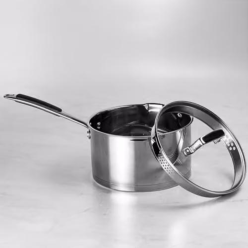 Prochef Stainless Steel Saucepan with Glass Lid, Silver, 20cm Diameter, 3L Capacity – 2