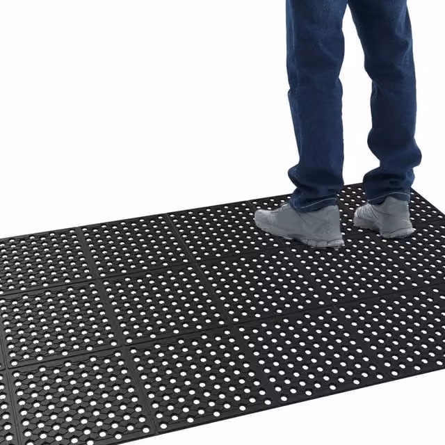 Kelvenix Large Thickened Rubber Floor Mat, Black – 1