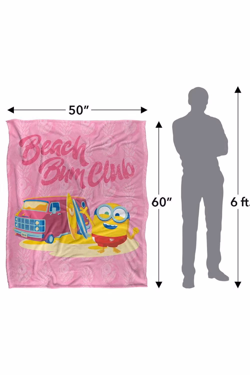 Universal Minions Beach Bum Bob Super Soft Throw Blanket, Multicolour, W: 152 cm, D: 127 cm – 2