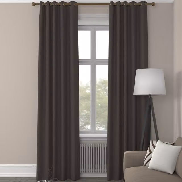 Terrys Made to Measure Blackout Fabric Curtain Panel in Brown with Eyelets