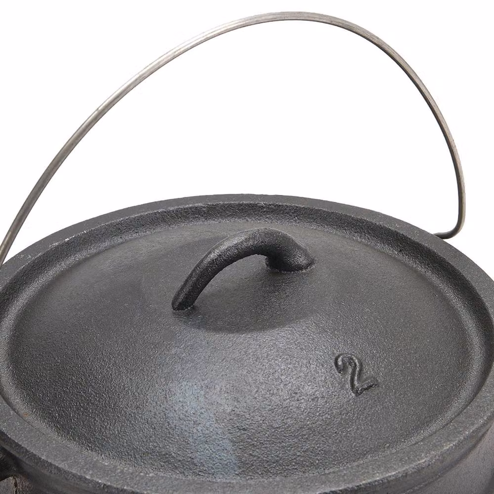 Garden Sanctuary 6L Black Cast Iron Casserole Cauldron with Glass Lid – 2