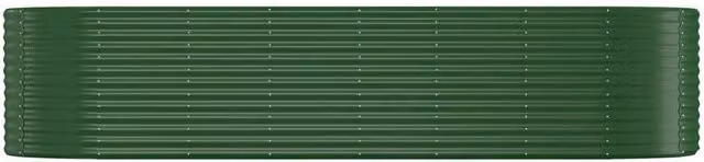 Berkfield Home Garden Powder-coated Steel Raised Bed, Green, W/D/H: 322 x 100 x 68 cm