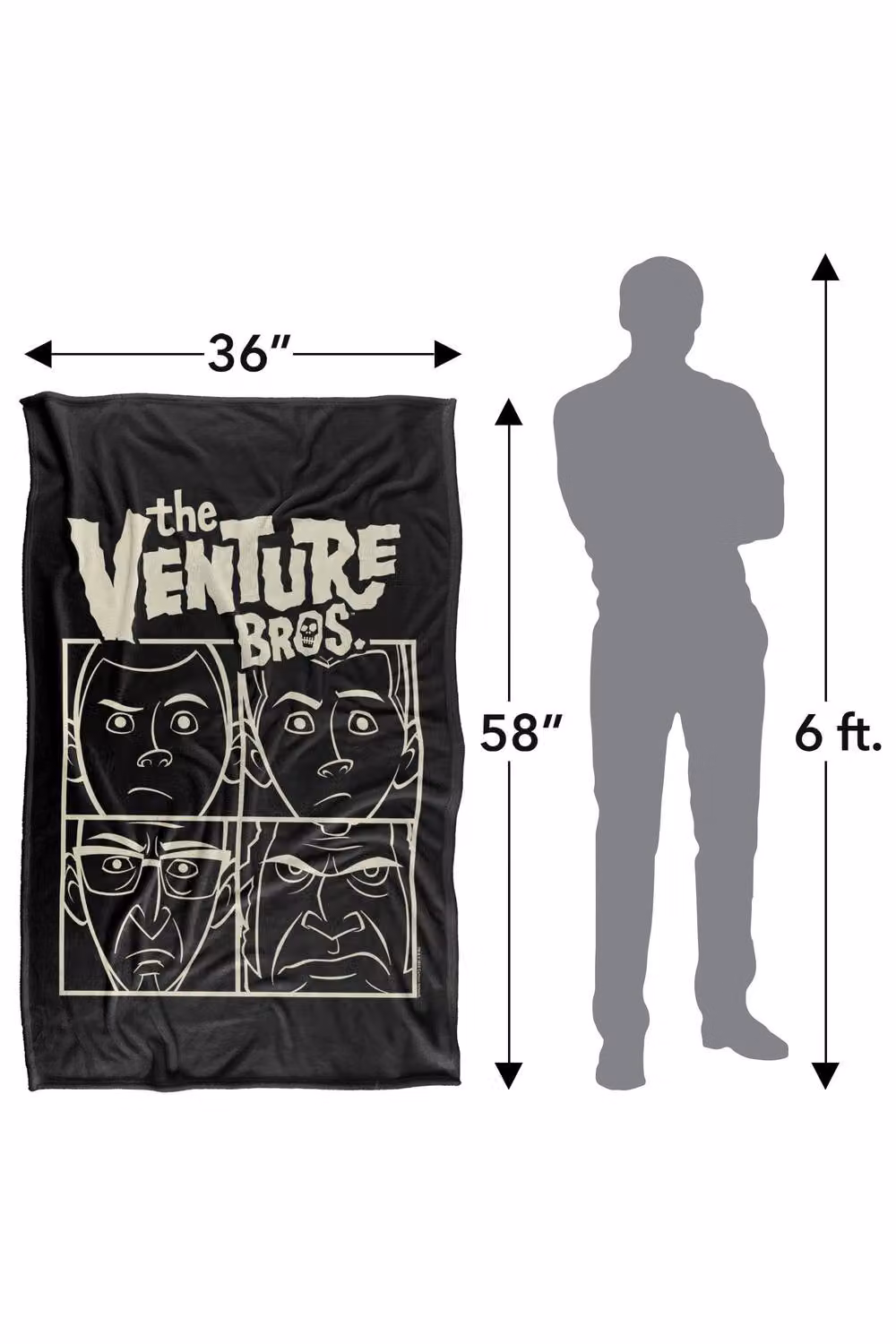 Cartoon Network The Venture Bros Venture Silky Touch Super Soft Fluffy Throw Blanket, Large, Multicolour and Black – 3