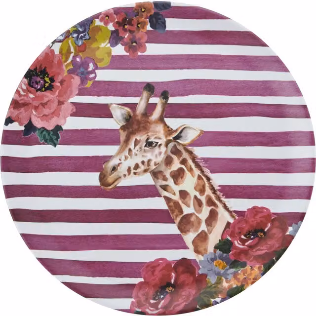 Mikasa Wild at Heart Giraffe Round Melamine Serving Tray, Multicolour, Diameter: 36 cm – 6