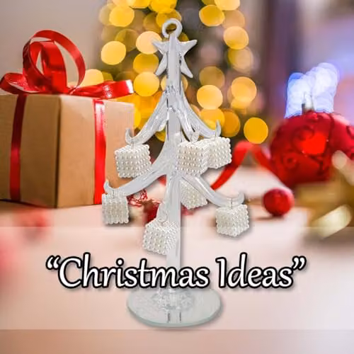 VFM e-Store White Glass Christmas Tabletop Decoration, W/D/H: 19 x 8 x 8 cm – 4