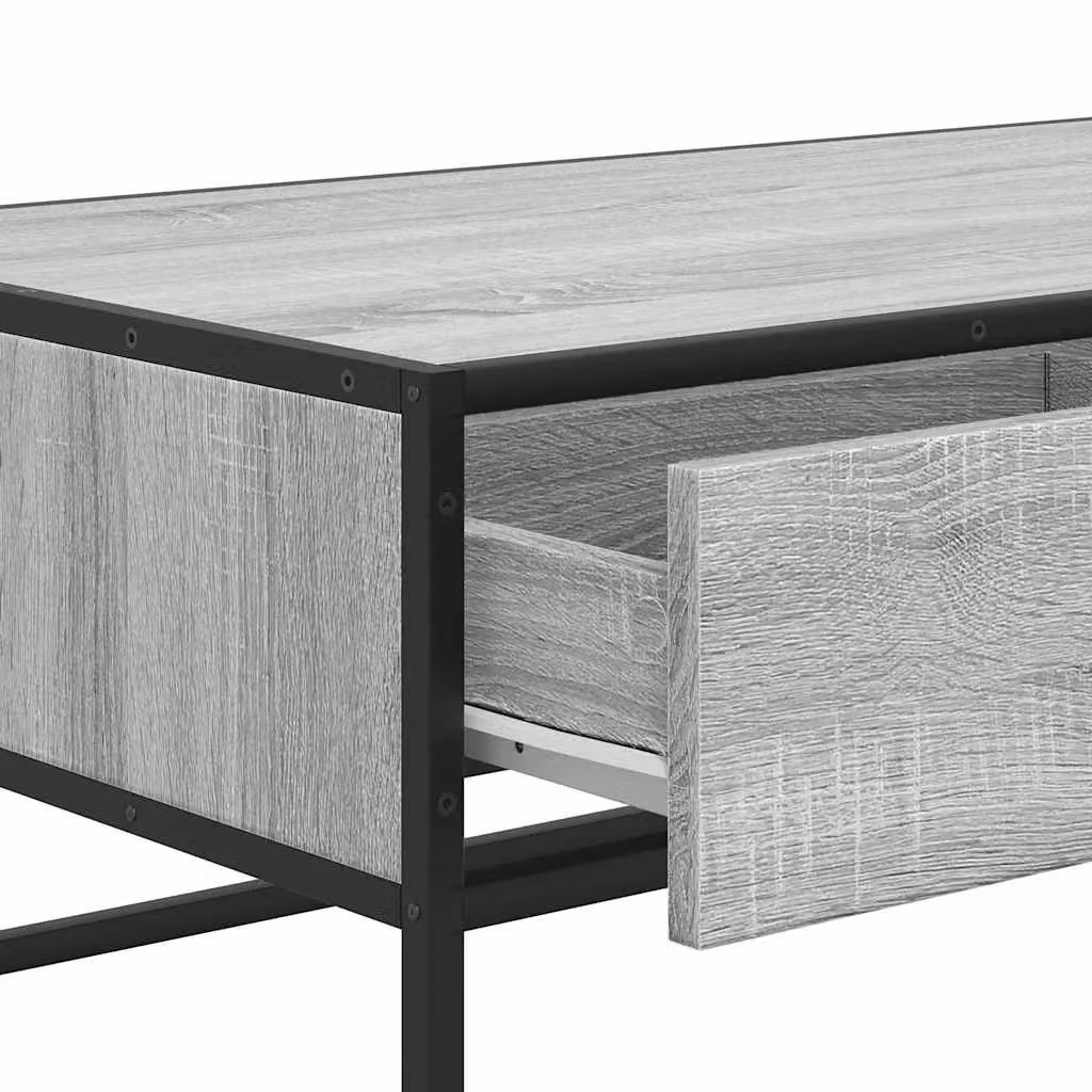 Berkfield Home Grey Sonoma Coffee Table in Engineered Wood and Metal, W: 100 cm, D: 50 cm, H: 35 cm – 4