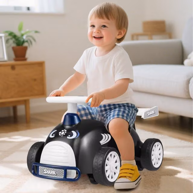 Costway Blue and Black Foot-to-Floor Twist Scooter Ride-On Toy with Light and Sound Effects
