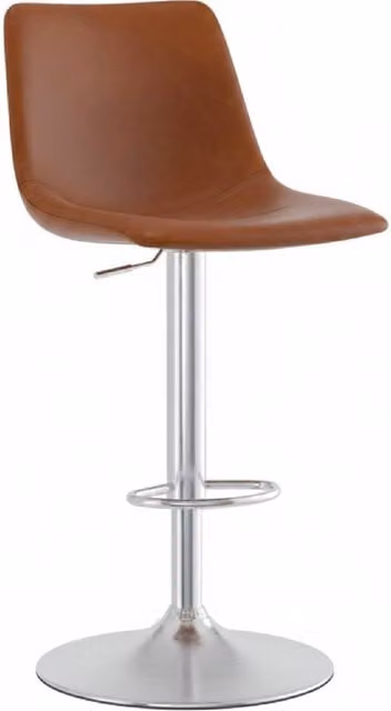 Netfurniture Savo Tan Synthetic Leather Kitchen Breakfast Bar Stools with Brushed Chrome Metal Frame