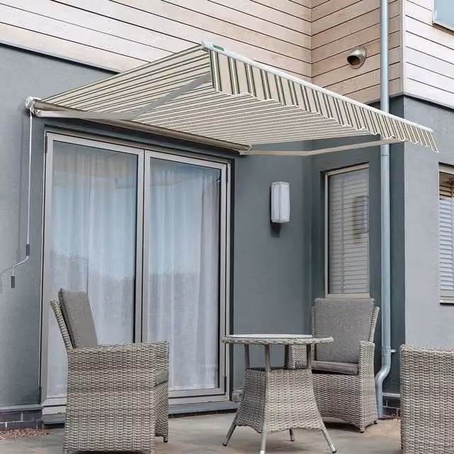 Primrose Electric Half Cassette Awning in Multi-Stripe Colour, 200 cm