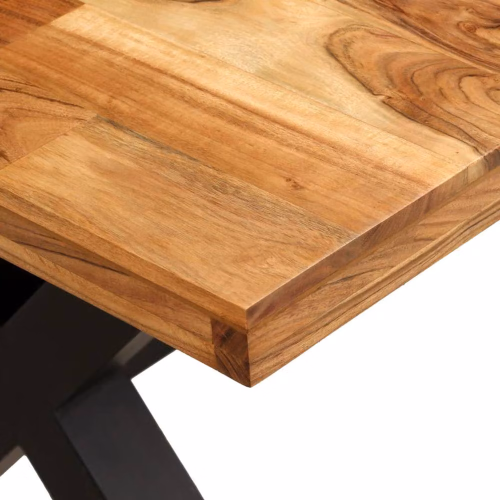 Berkfield Home Beautiful Rectangular Dining Table in Brown, Solid Acacia and Mango Wood, W/D/H: 180 x 90 x 76 cm – 3