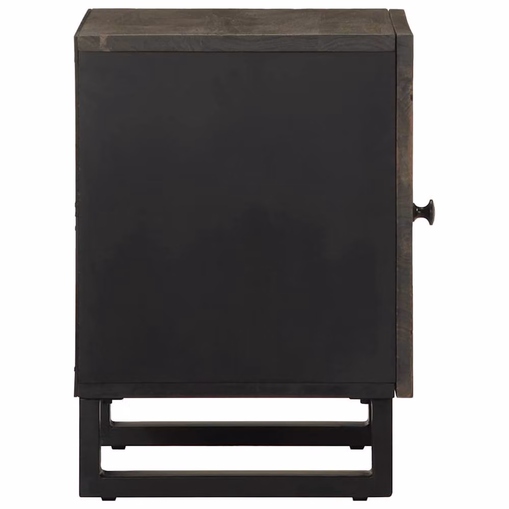 Berkfield Home Beautiful Black Mango Wood Bedside Cabinet W/D/H: 40 x 33 x 46 cm – 3
