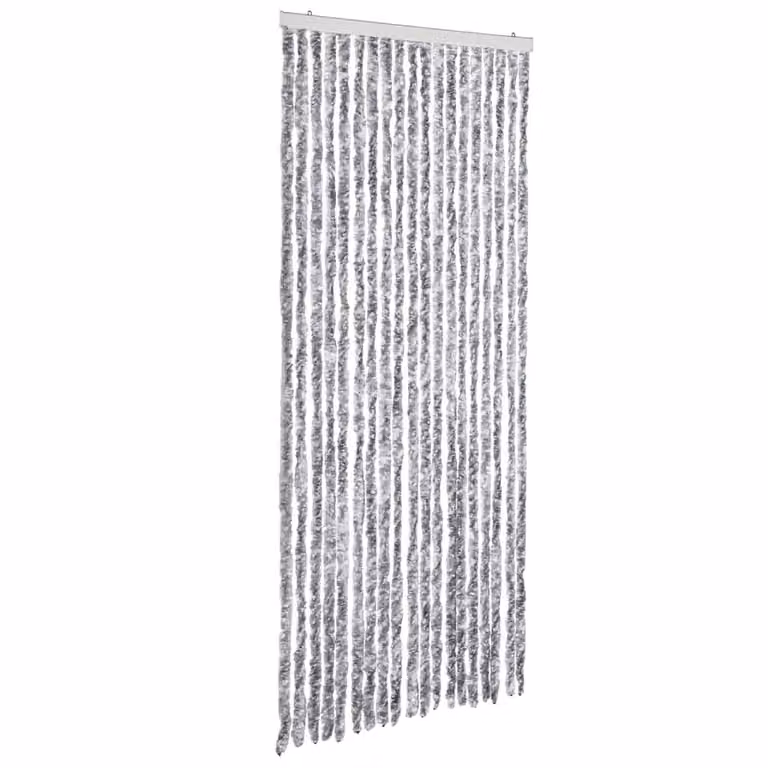 Berkfield Home Chenille Insect Curtain in White and Grey, W: 56 cm, H: 200 cm
