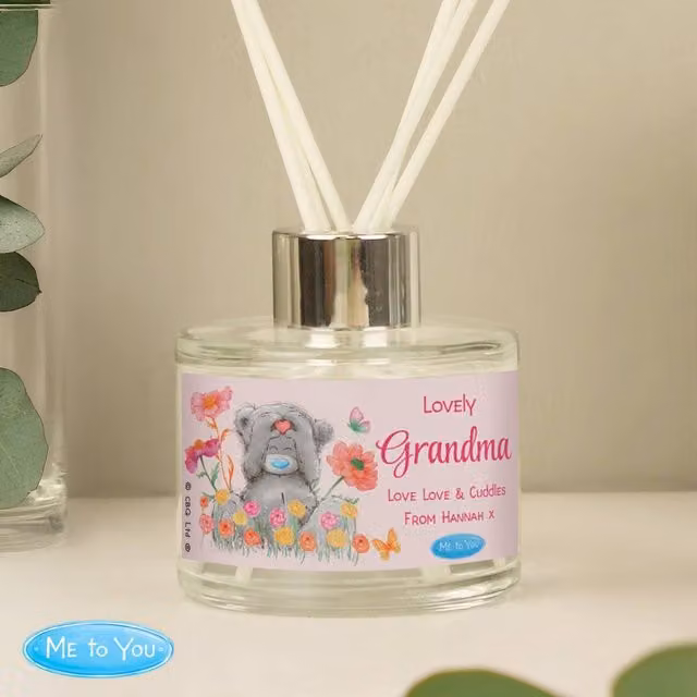 Personalised Memento Company Women's Personalised Me to You Floral Reed Diffuser in Clear Glass