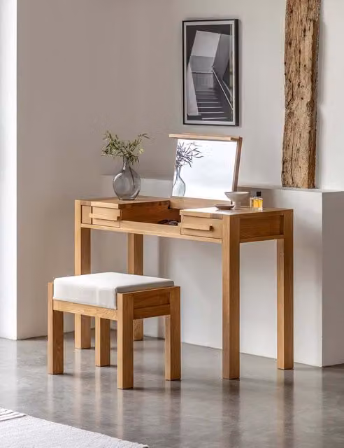 Gallery Direct Sonoma Dressing Table and Stool in Oak Brown