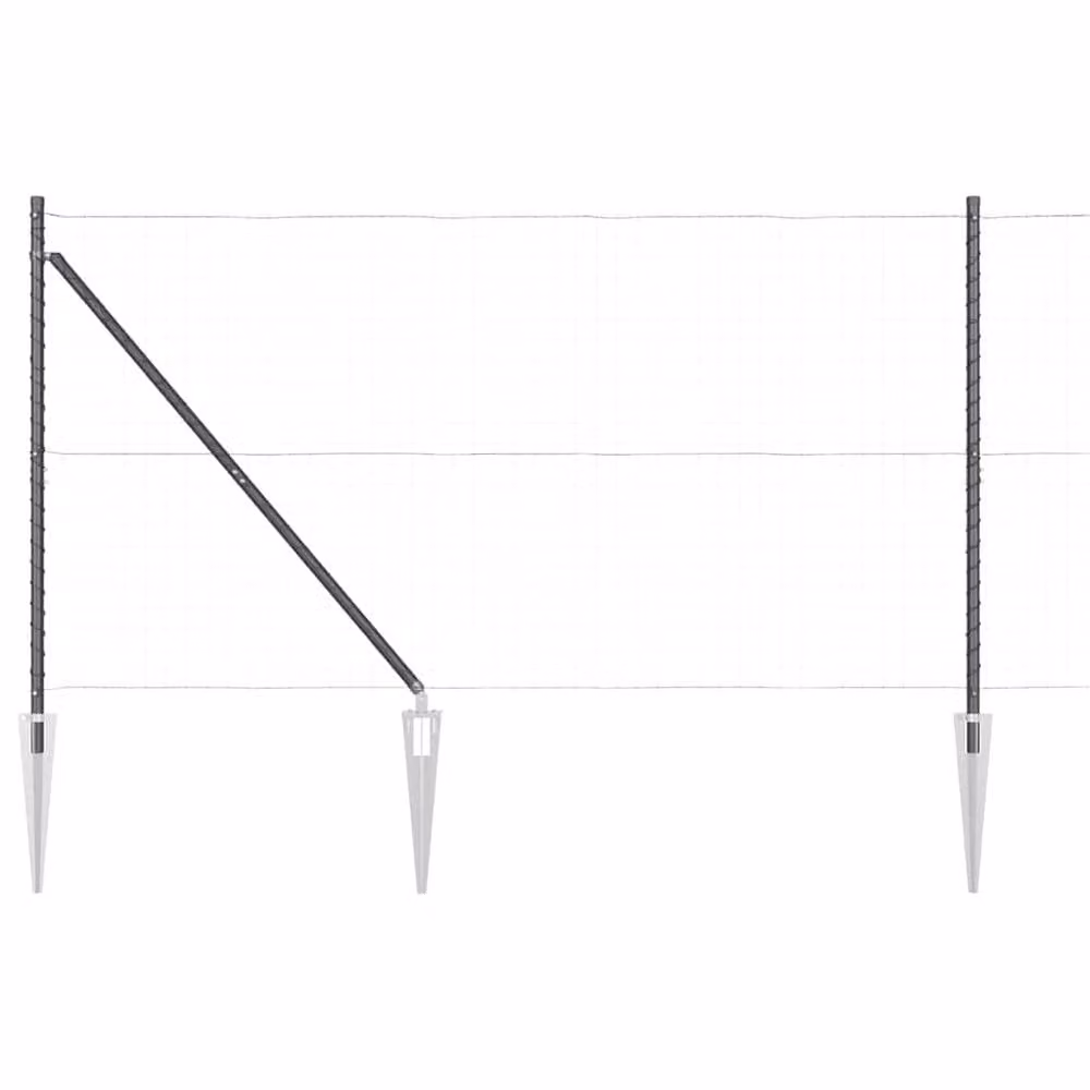 Berkfield Home Modern Rectangular Fence Posts with Spike, 52 Pieces, Galvanised Steel, Grey, Height: 140 cm – 3
