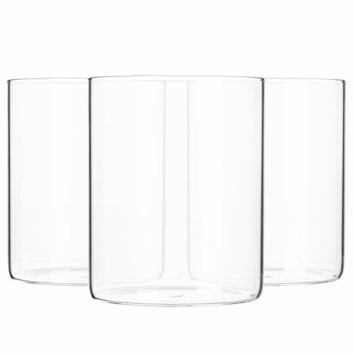 Argon Tableware Scandi Open Glass Storage Jars, Clear, 6 x 0.75 l